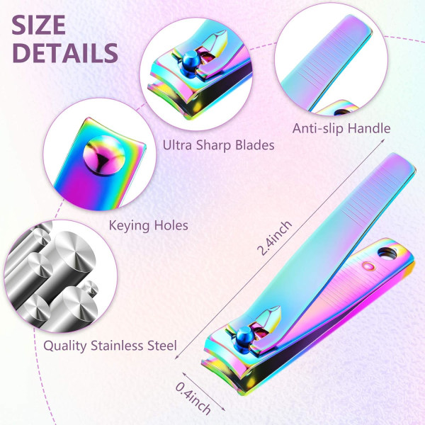 6 delar rostfritt stål Nagelklippare Set Nail Cutter Portable St
