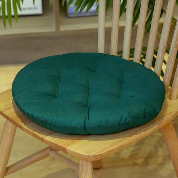 2 stk runde utendørs puter, utendørs stolputer runde seteputer stolsete pute gulv pute, 40*40cm, mørkegrønn