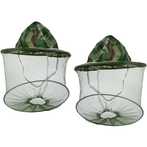 2 stk. Camouflage Biavl Hat med Hoved Mesh Mesh Beskyttelse Udendørs F