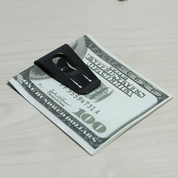 Creative Metal svart Penga Clip, Handiness Wallet Kreditkort Clip, Minimalis