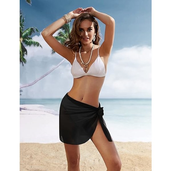 Korte Saronger til Kvinder Strand Wrap Gennemsigtig Bikini Wraps Chiffon Cover Ups til S