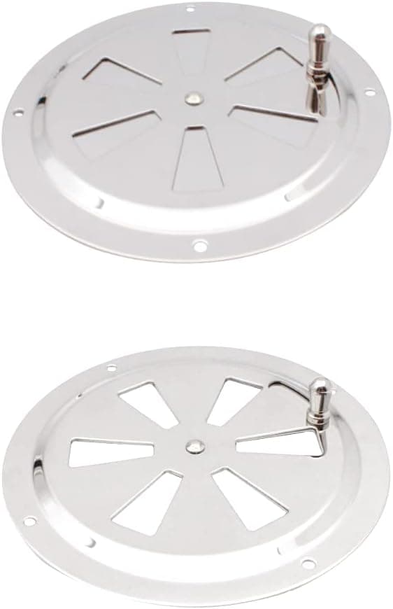 Rund Ventilationsrist 2 Stykker Rustfrit Stål Ventilationsventil Rustfrit Stål Ventilationsrist Luftudstødningsrist Ventilationsrist 125mm, Justerbar