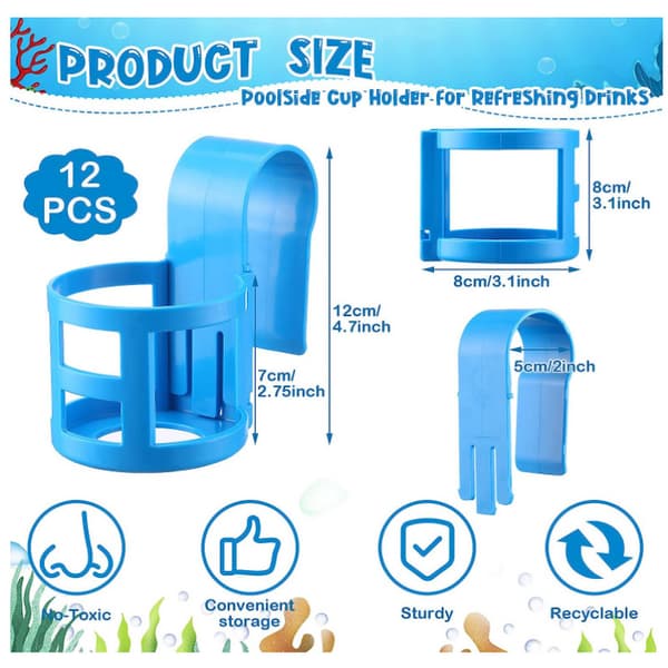 4 st Poolside Cup Holders Cup Holder för Ovanjordiska Pool Poolside Cup