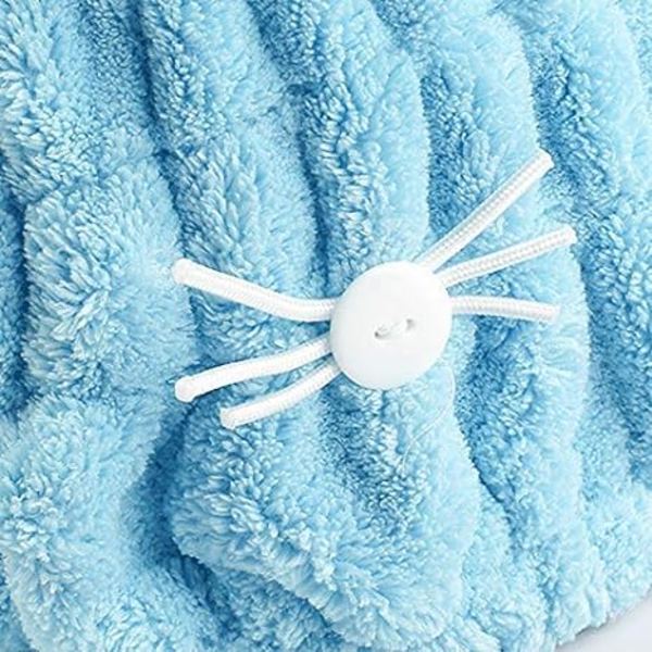 2 st Ultra Absorbent Hår Snabbtorkande Blå+Rosa Handduk Mikrofiber Hår Torka