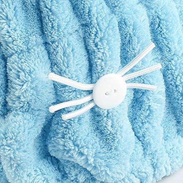 2 stk ultraabsorberende hår hurtigttørrende blåt+lyserødt håndklæde mikrofiber hårtørt