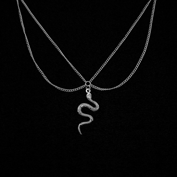 Gothic Snake Choker Halsband, Zinklegering Snake Pendant, Goth Chok