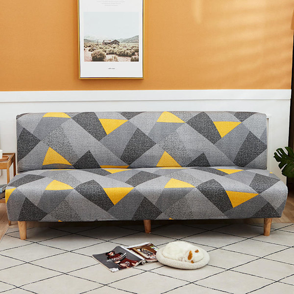 Paket med 1 stretchig sofföverdrag tryckt sofföverdrag armstöd fri halkfri universell soffbäddsskydd futonskydd (160~190cm)