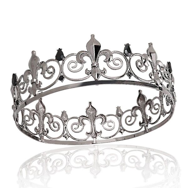 Kunglig Full King Crown Metallkronor För Cosplay Homecoming Prom Party Decora