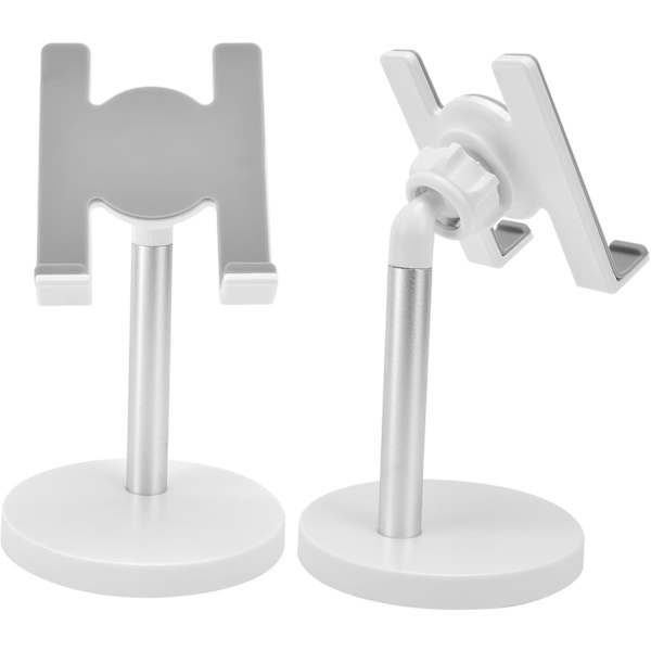 Telefonholder - Mobiltelefonholder i aluminiumlegering, skrivebordshøyde for iOS-nettbrett, sølv