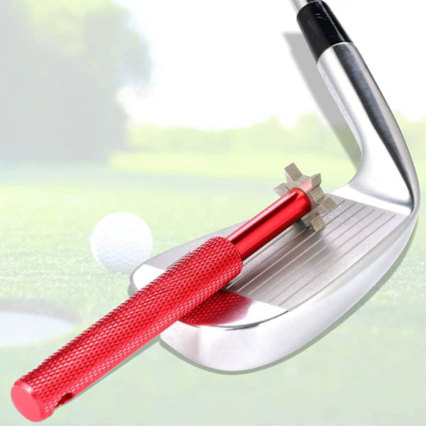 Golfklubbslip med 6 rengöringshuvuden - Perfekt verktyg för att rengöra spår - Solid legering - Perfekt verktyg för alla järn - Pitching, Sand, Lob, Ga