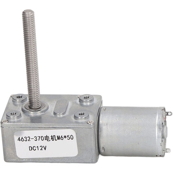 Matovaihde DC-moottori itselukitustoiminnolla M6-pää pyörivä akselin kierre nopeuden alennus DC12V 30RPM