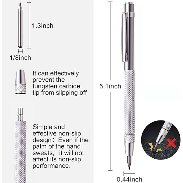 Wolfram Stål Håndværk Positionering Udskæring Markering Pen Gravering Aluminium Eng