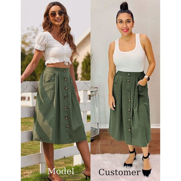Kvinners Polka Dot Midi Skjørt Casual Høy Elastisk Midje A Linje Plissert Midi