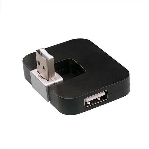 Roterende USB 2.0 Hub USB til USB Splitter (Sort)