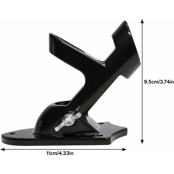 Justerbar Flagstang Støtte Flag Holder Aluminium Flagstang Base med To Positioner til 1\" Diameter Flagstænger Sort