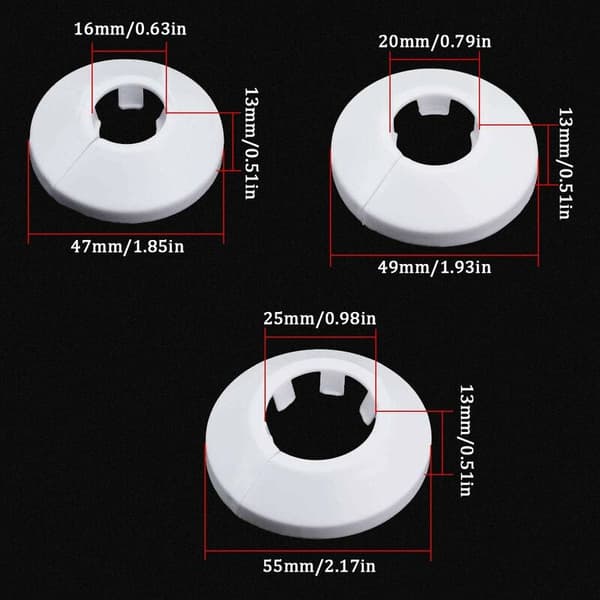 Lämmitysputken peitelevy, 20 mm, 10 kpl