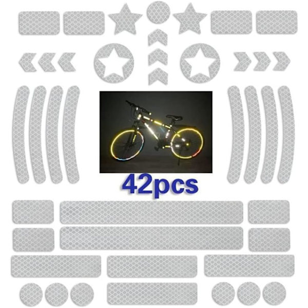 42-delad reflexdekal-kit, reflexdekaler för cykel