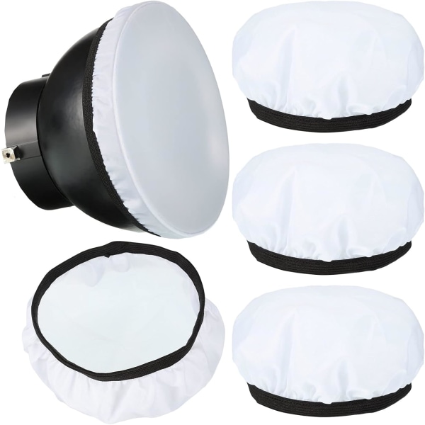 4 stk Diffuser Lamp Sock Myk Diffuser Lamp Cover 7 Tommer/ 18 cm Standard Klut Diffuser Lys Sok Lampskjerm Reflektor Lamp Sok for Strobe Flash Lys Speedlite (Hvit)
