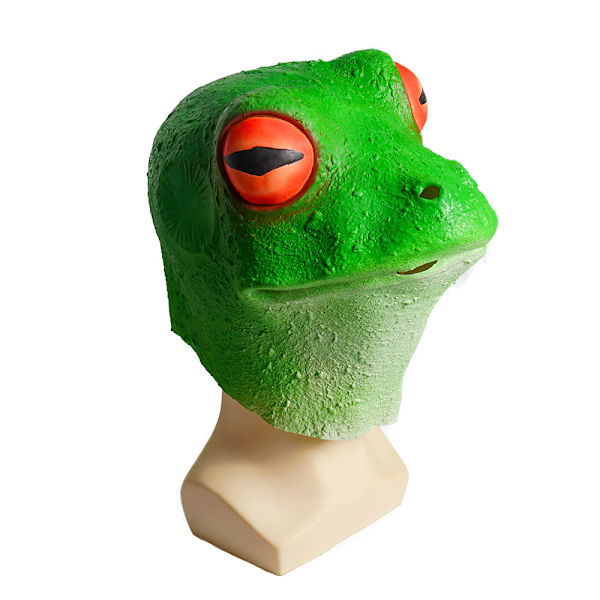 Frog Mask Halloween Cosplay Kostym Latex Animal Head Masker för A