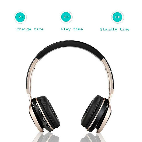 Bluetooth-hörlurar, hopfällbara trådlösa Bluetooth-hörlurar över örat