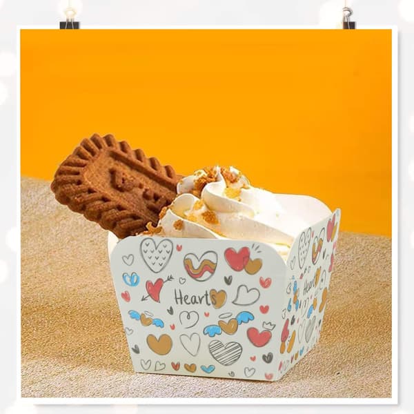 Muffinforme Cupcakeforme Papir - 100 stk. Muffinforme, Tulipan Cupcakeforme