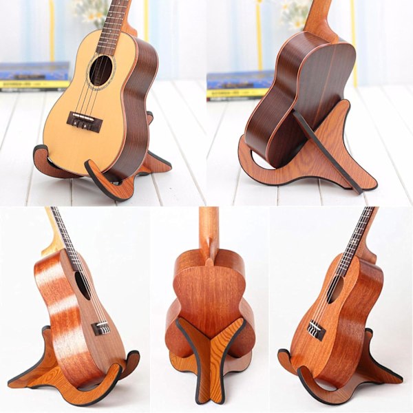 Tre Gitarrstativ, Ukulele Stativ, Bærbar Gitarrstativ, Tre Ukulele Stativ, Avtakbart Tre Ukulele Stativ, for Ukulele, Fiolin, Mandolin og B