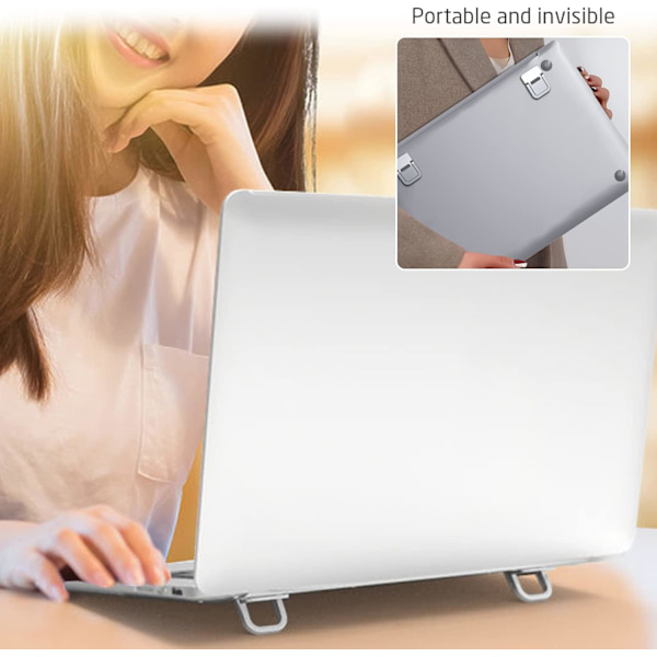 2-delad laptopstativ, hopfällbart stativ, självhäftande datorstativ, ergonomiskt
