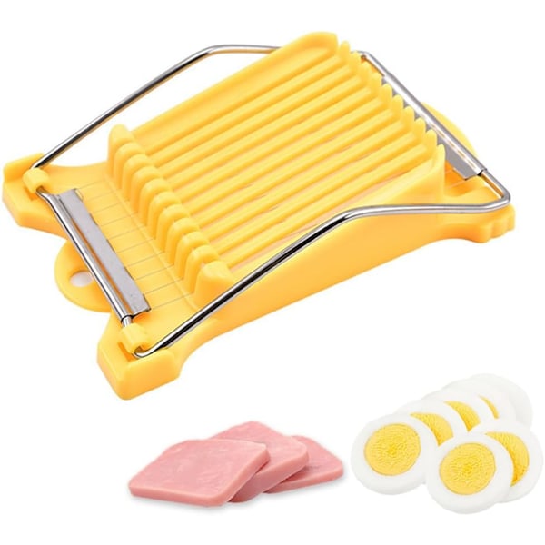 Egg Cutter, Profesjonell Egg Cutter, Kuttertråder i Rustfritt Stål, Manuell Egg Slicer Multifunksjonell Egg Cutter for Egg, Jordbær, Kiwi, Myk
