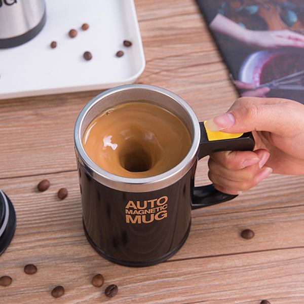 Selv-omrørende kaffekrus - Automatisk blanding rustfrit stål kop - Til at røre din kaffe, te, varm chokolade, mælk, proteinshake, ideel til kontor, skole, fitnesscenter, hjem - 500 ml