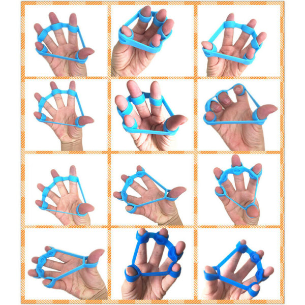 Ljusblå silikon Finger Träning Puller Mus Hand Finger Träningståg