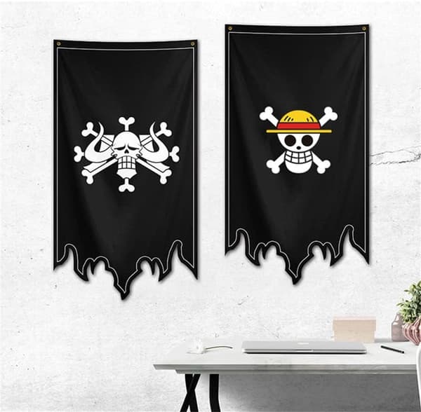 Anime-flagg, piratlegion-flagg, veggdekorasjon, bursdagsfest S
