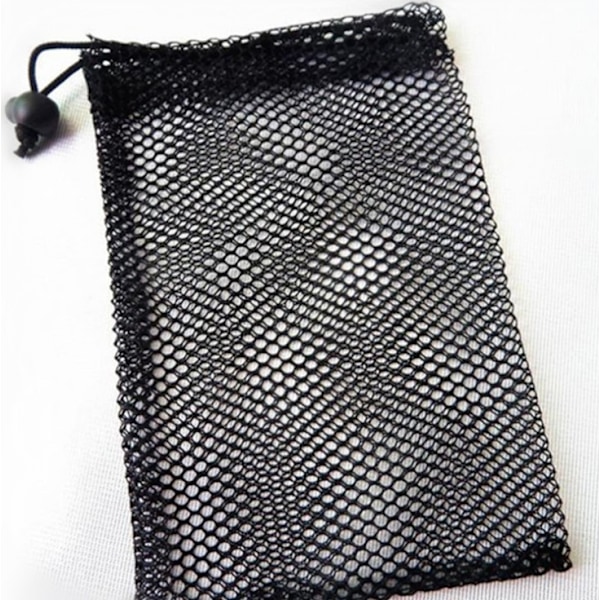 10 stk Akvarium Filterpose, Nylon Meshpose med Trekkstreng, Fiskedam Meshpose Sokker for Akvarium og Basseng og Hage, 15 x 20CM (Svart)