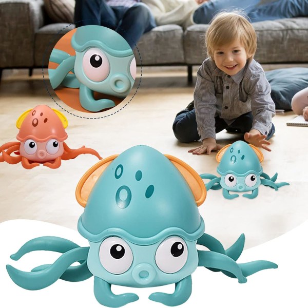 Crawling Crab Baby Leksaker, Tummy Time Toys med Light Up och musik, Interacti