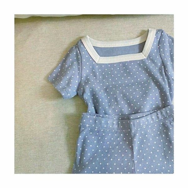 Baby Short Sleeve T-Shirt och Shorts 73cm blå