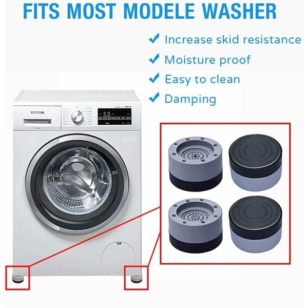 4 st tvättmaskin anti-vibrationskuddar, tvättmaskin anti-vibrationskuddar