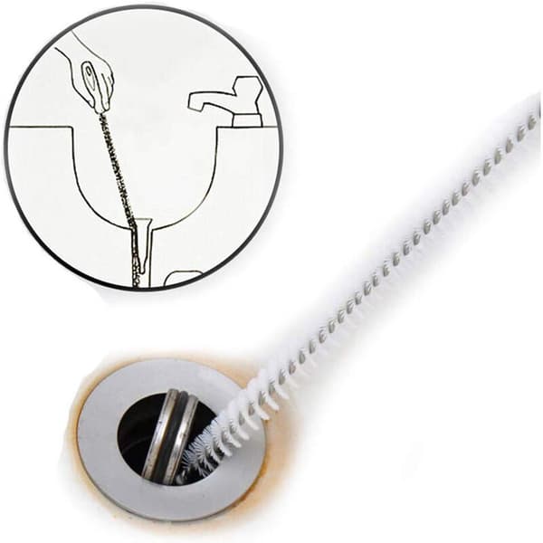 Flexibel 44,5 cm diskbänk rengöringsborste vattenpipa avlopp muddra verktyg vit,