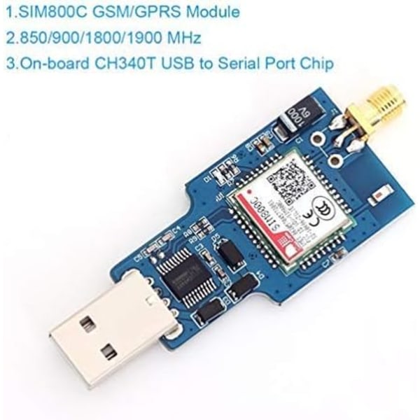 SIM800C Quad Band 850/900/1800/1900MHz USB GSM GPRS trådløs modul T USB C