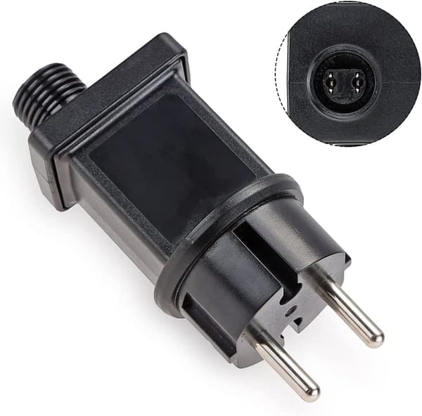 Transkompatibel julgransbelysning, nätadapter med timer, nätadapter, skyddsklass IP44, 31 V Max 3,6 W EU