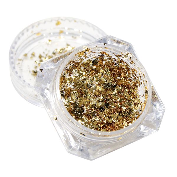 Silver och guld nagelglitter nagelfolie holografiskt glitter nagelpulver kit