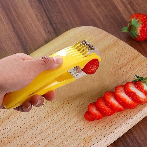 Mat Slicer, Rustfritt Stål Mat Slicer, Banan Jordbær Agurk Gulrot Egg Slicer, Multifunksjonell Grønnsak Frukt Slicer