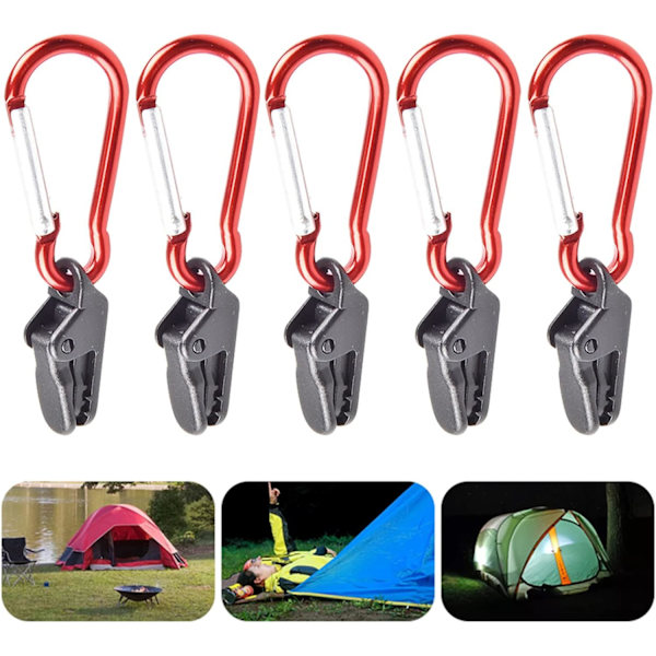 12 st presenningklämmor med karbinhake, kraftig låsgrip tumskruv campingtältklämma klämma med spänne för markiser, utomhuscamping, husvagnsmarkiser, bilöverdrag