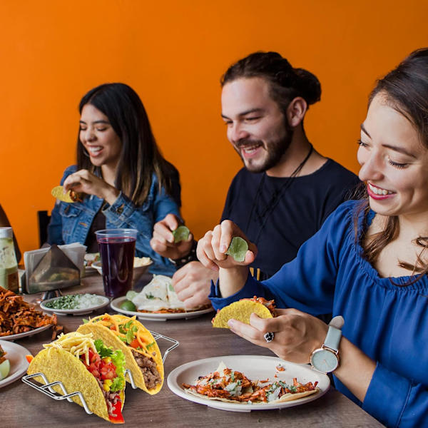 Taco-holdere, sett med 3, taco-stativ i rustfritt stål, taco-brett for taco-tilbehør, holder 4 tacoer hver, ovnsikker for baking, oppvaskmaskin- og grillsikker