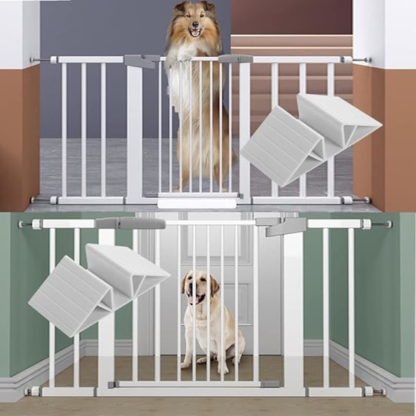 6 st stödben för husdjursgrind isoleringsgrind, plast triangel förstärkningsbeslag fristående hundgrind staketpanel (vit) 12*6,5 cm