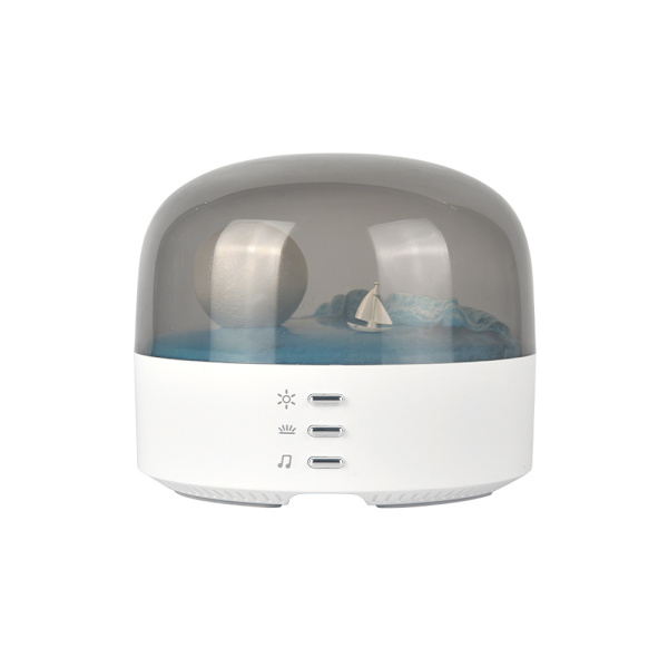 Nattlampa högtalare, omgivande skrivbordslampa högtalare med Bluetooth (vit)