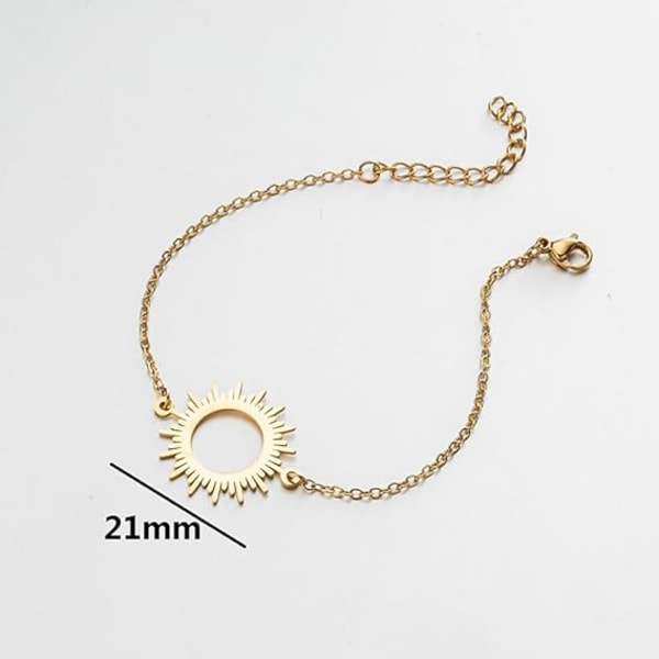 Rostfritt stål solarmband smycken Sunshine Circle Chain Armband Enkelt