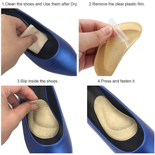 Plantar Fasciitis Arch Support Skoinlägg 3 Par, Tjockna Gel Arch Pads