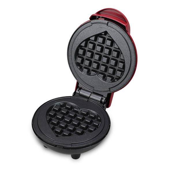 Mini Maker for Single Waffles, Hash Brown, Easy Clean, Non-Stick Surface, Rød