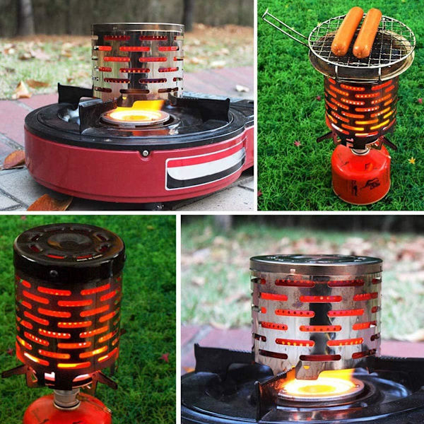Mini Varmeovn for Utendørs Camping Bærbar Gassvarmer Campingtilbehør, 120*145mm