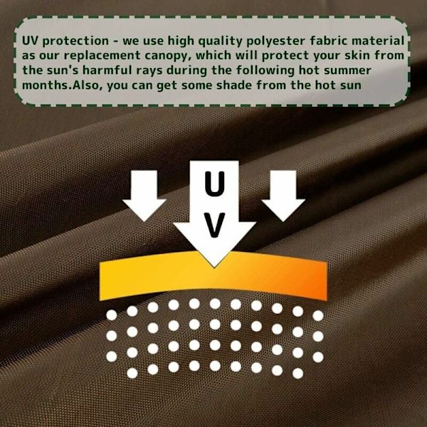 Vattentätt Ersättnings Tak för Gungställning - Anti-UV Tak för Gunga (Kaffe, 142x120x18cm)