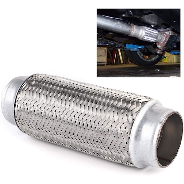 Flexibel Avgasslang Heavy Duty Rostfritt Stål Avgasslang Universal Fram Avgass Flexibel Fog Reparationsrör (51mm x 200mm)
